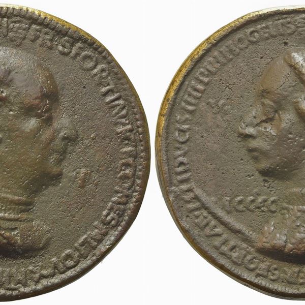 Gianfrancesco Enzola Parmense : Francesco I Sforza - Galeazzo Maria Sforza  - Asta Placchette e medaglie dal XIV al XIX secolo - Bertolami Fine Art - Casa d'Aste