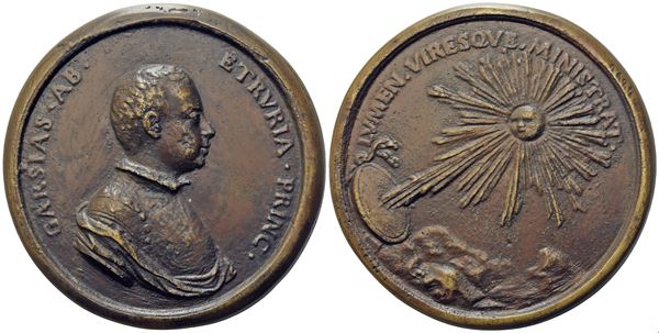 Antonio Selvi : GARZIA DE' MEDICI 1547 – 1562  (Medici series medal)  - Auction Plaquettes and Medals from the 14th to the 19th century - Bertolami Fine Art - Casa d'Aste