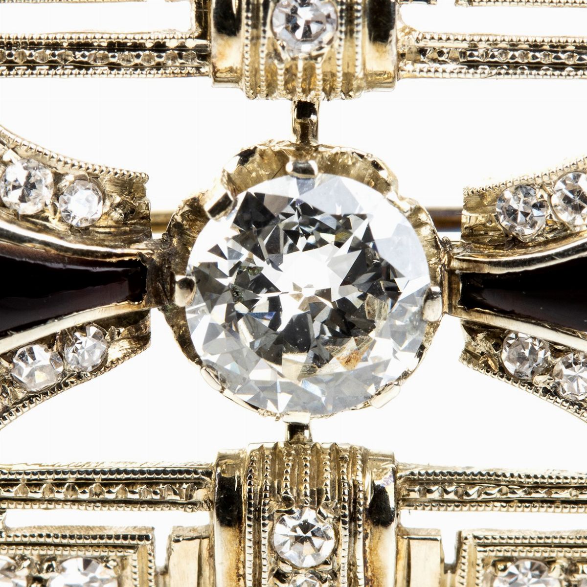 Spilla in Oro Bianco con Diamanti - Anni '30