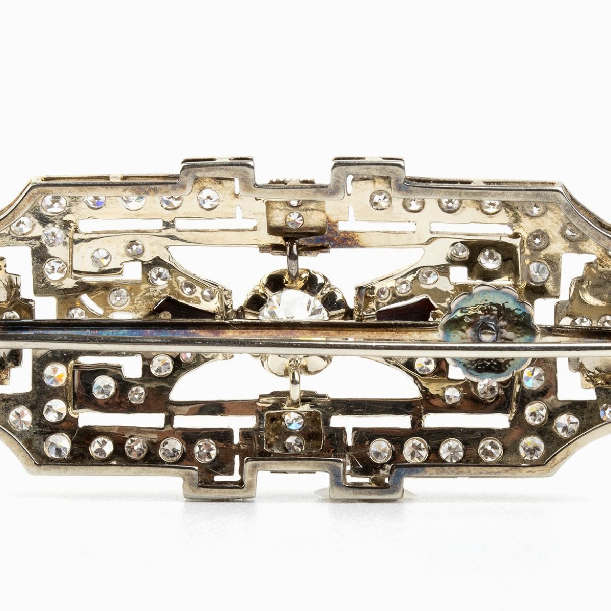 Spilla in Oro Bianco con Diamanti - Anni '30