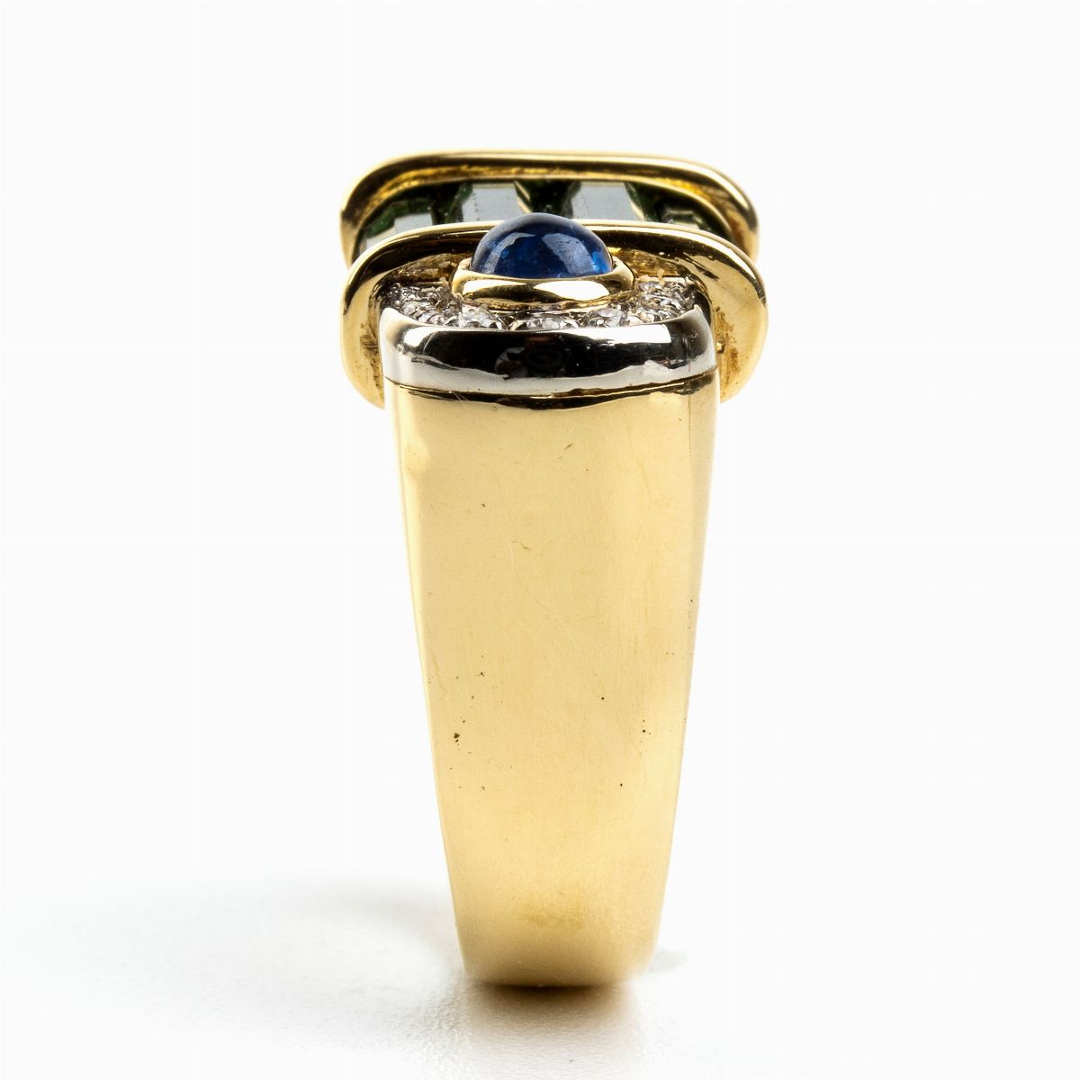 Anello in Oro con Tormaline, Diamanti e Zaffiro