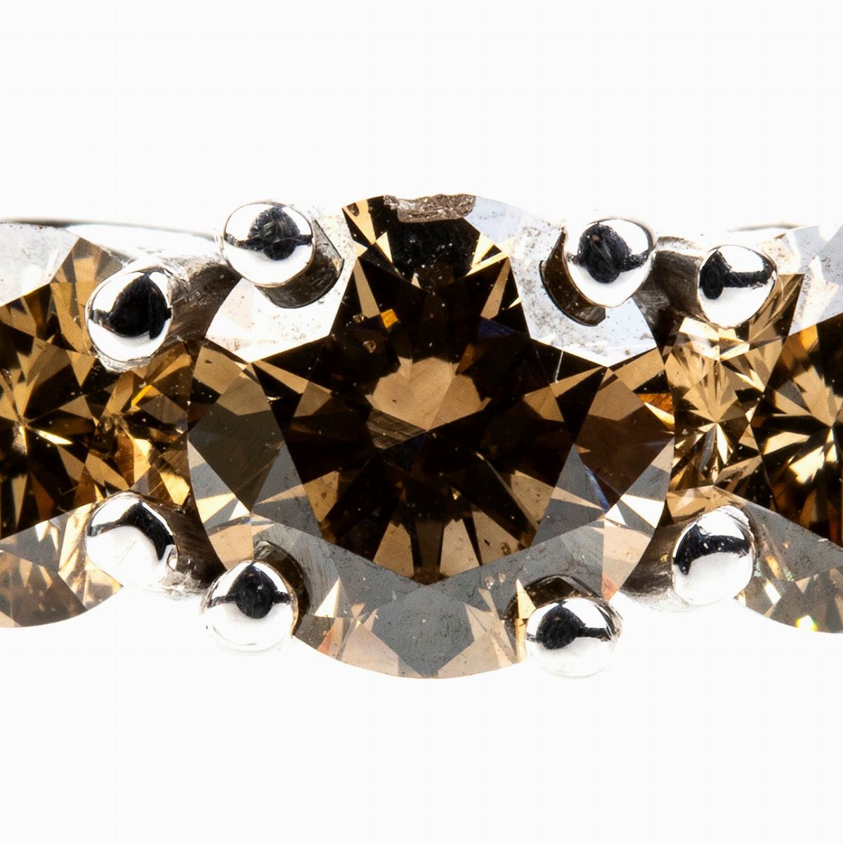 Anello Trilogy in Oro con Diamanti Brown