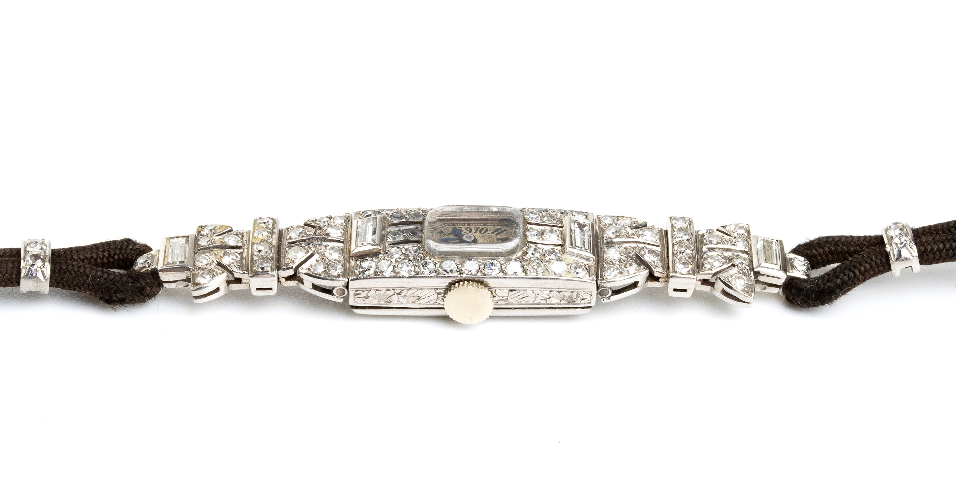 Orologio da Polso Lady in Platino e Diamanti , Anni '30