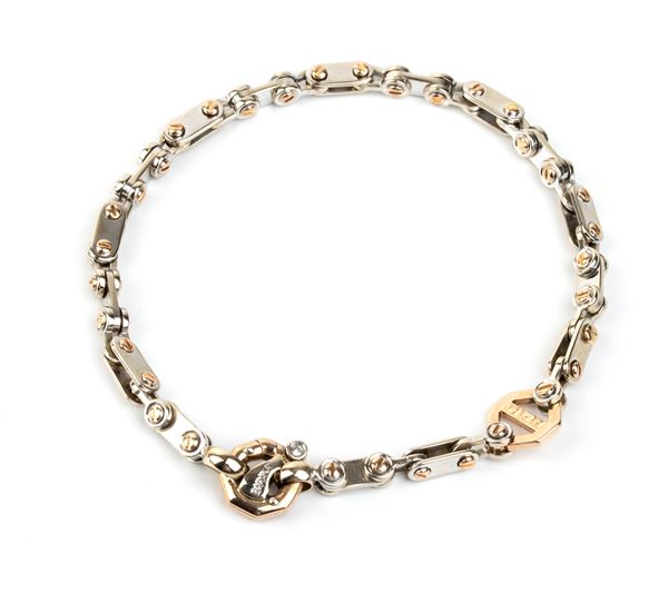 BARAKA': gold chain bracelet and diamond