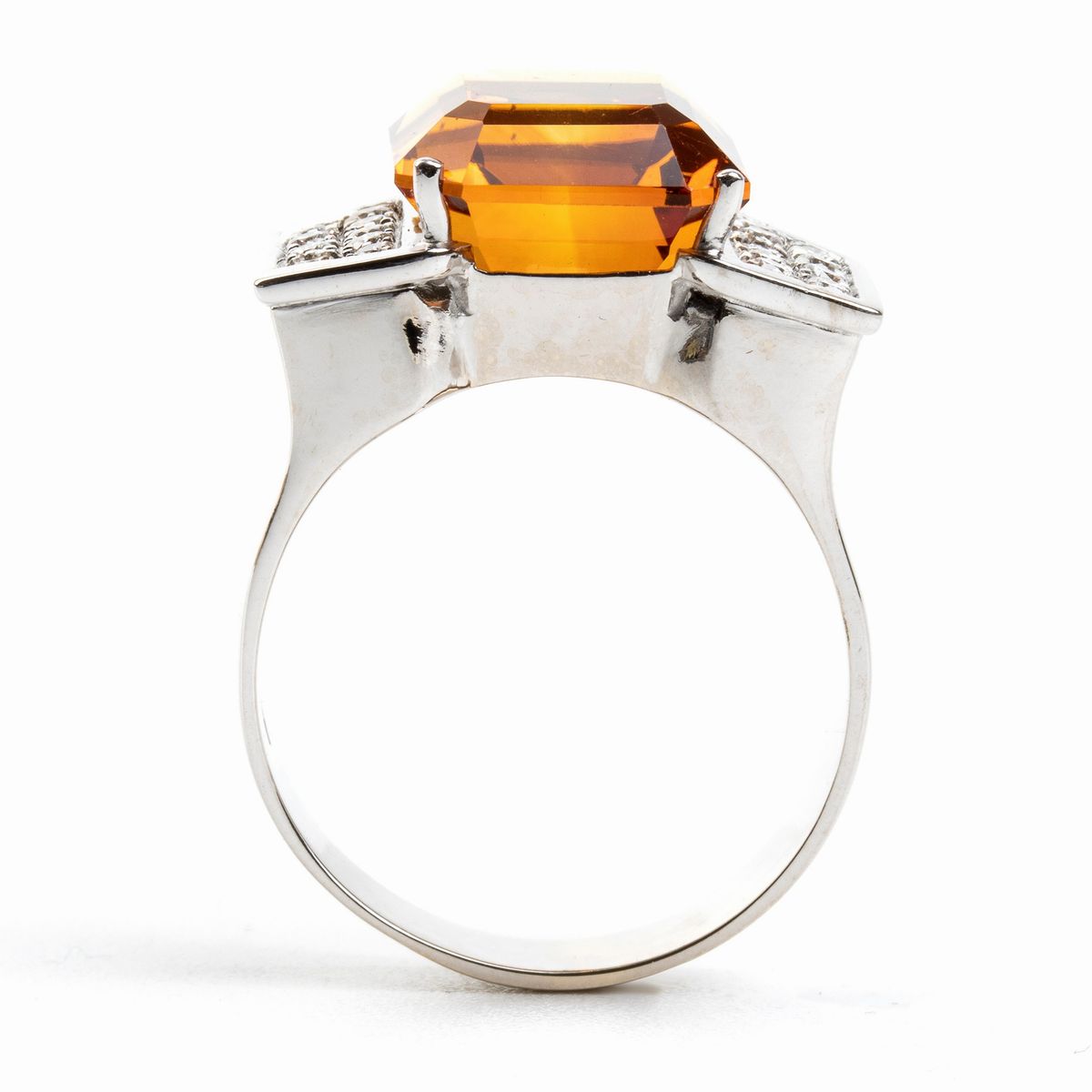 Anello in Oro con Quarzo Citrino e Diamanti