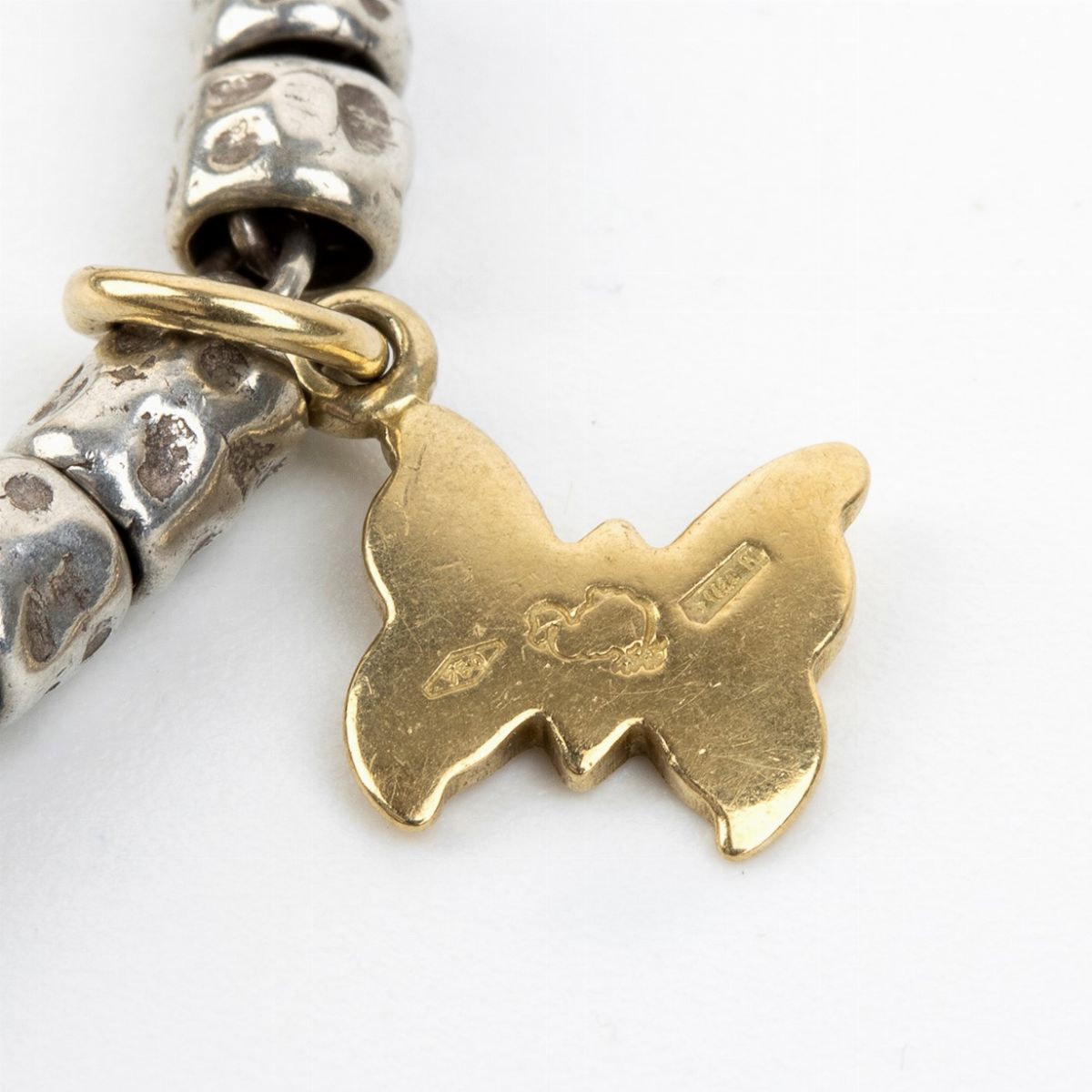Pomellato, Collezione Dodo: Bracciale con Pepite in Argento ed Oro Rosa, Pendenti in Oro Giallo