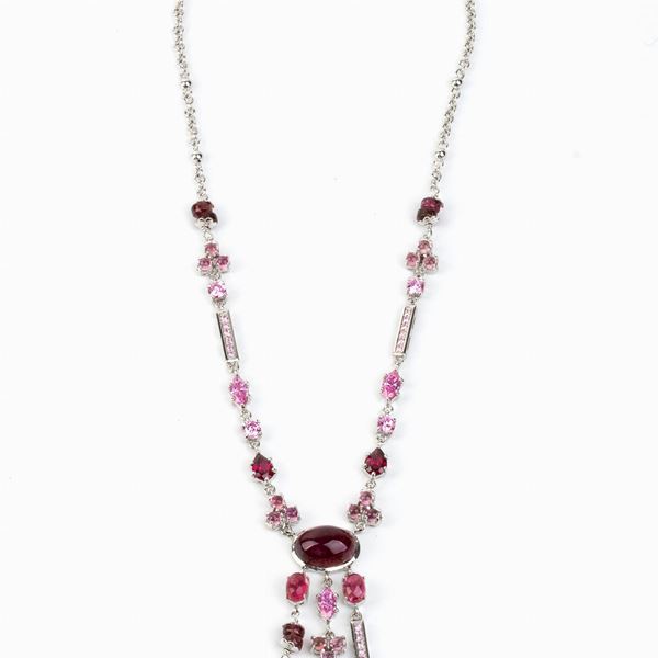 GIRONI: gold tourmaline fringe necklace