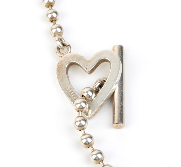 GUCCI toggle heart: sterling silver necklace with heart motif