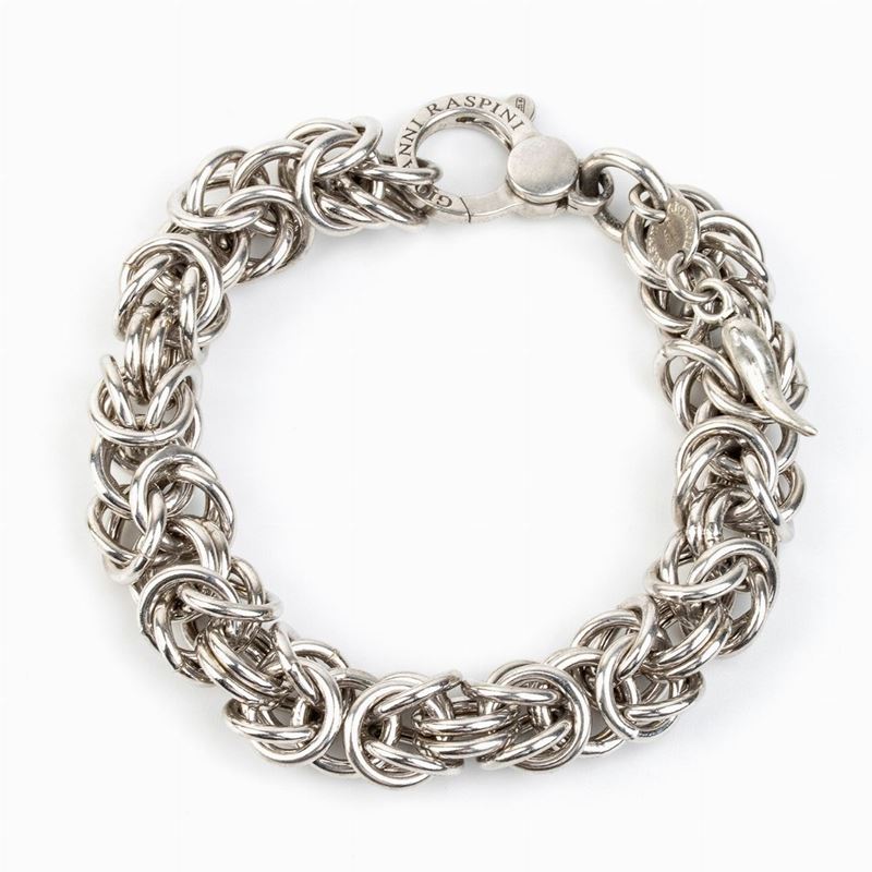 Raspini: Bracciale con Catena a Maglie Intrecciate in Argento
