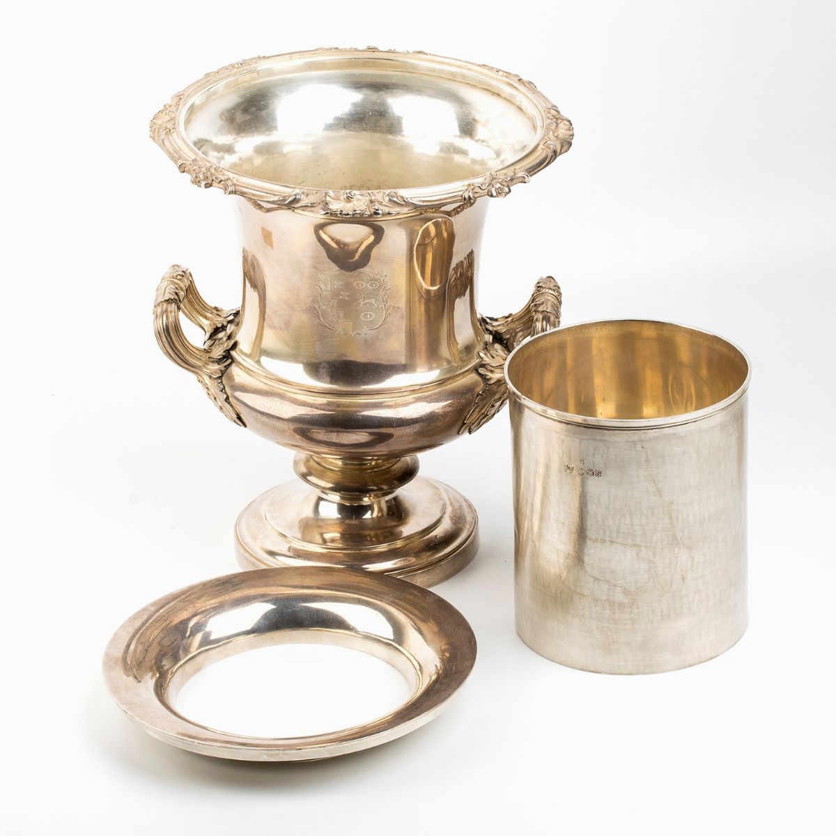 Coppia di Porta Champagne Inglesi in Argento - Londra 1833, Argentieri Edward, Edward Junior, Joh...