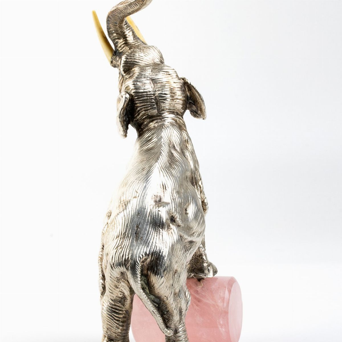Scultura Italiana in Argento e Quarzo Rosa - Argentiere Eredi Mazzetti di Pandini o Gavirati Egid...