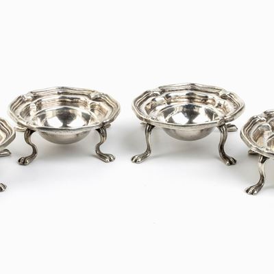 Quattro Saliere Italiane in Argento - Regno di Sardegna, 1824-1872