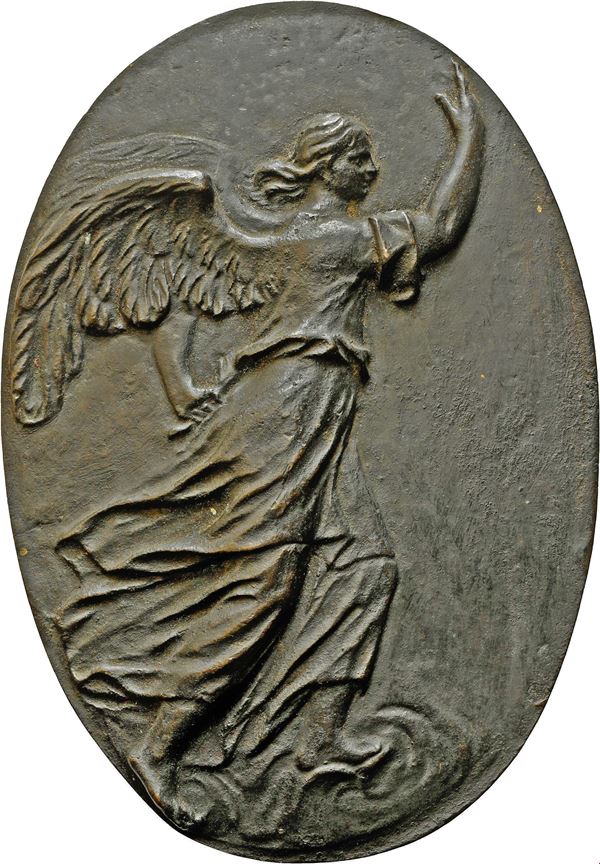 Large oval plaque with angel