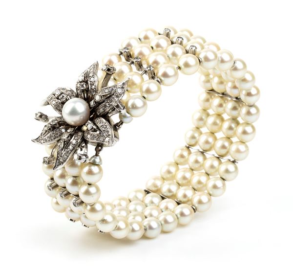 SCORTECCI: diamond pearl bracelet 