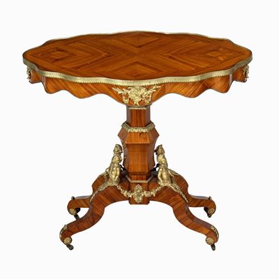 Tavolo da Salotto, Napoleone III in Legno Ebano Viola - Francia, XIX Secolo