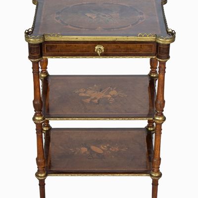 Etargere Napoleone III in Radica di Tuia ed Ebano Viola - XIX Secolo
