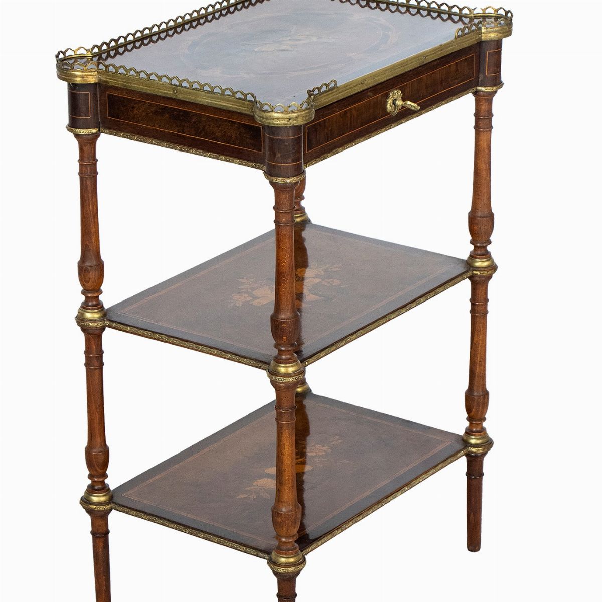 Etargere Napoleone III in Radica di Tuia ed Ebano Viola - XIX Secolo