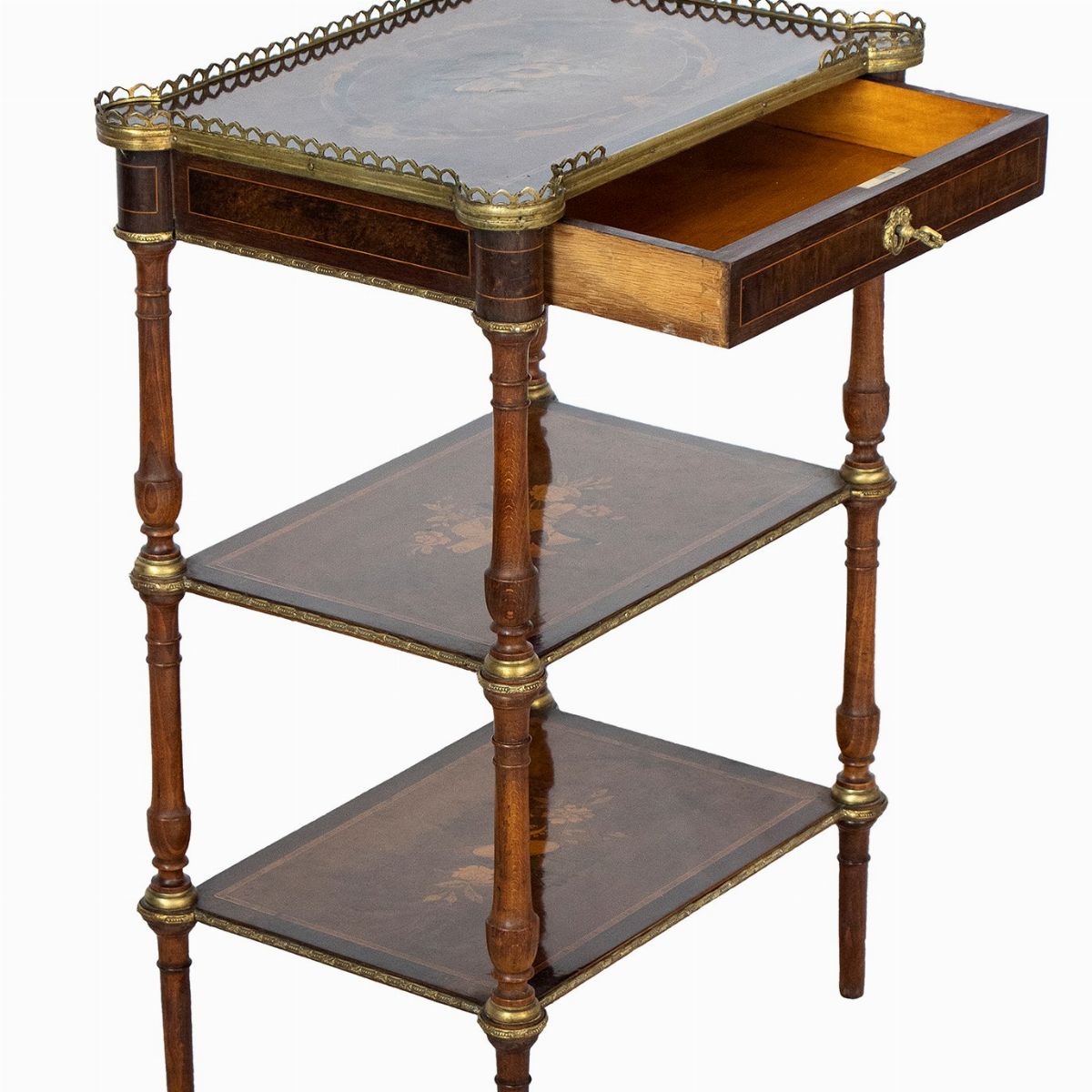 Etargere Napoleone III in Radica di Tuia ed Ebano Viola - XIX Secolo