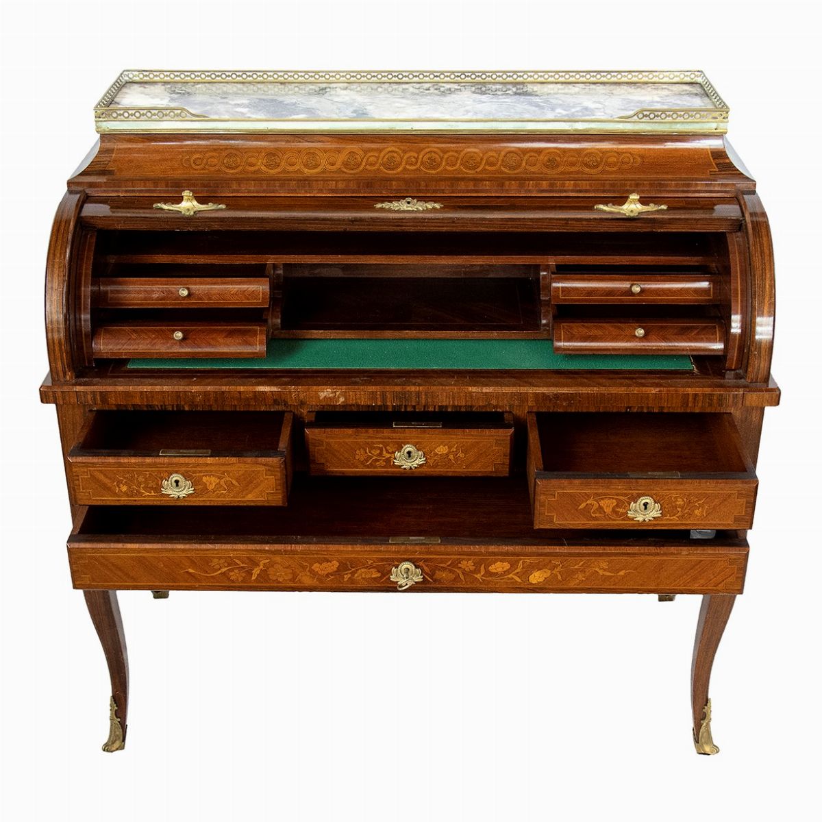 Bureau a Cilindro - Francia, Grenoble, Inizio XX Secolo, Firmata Jh Bugey