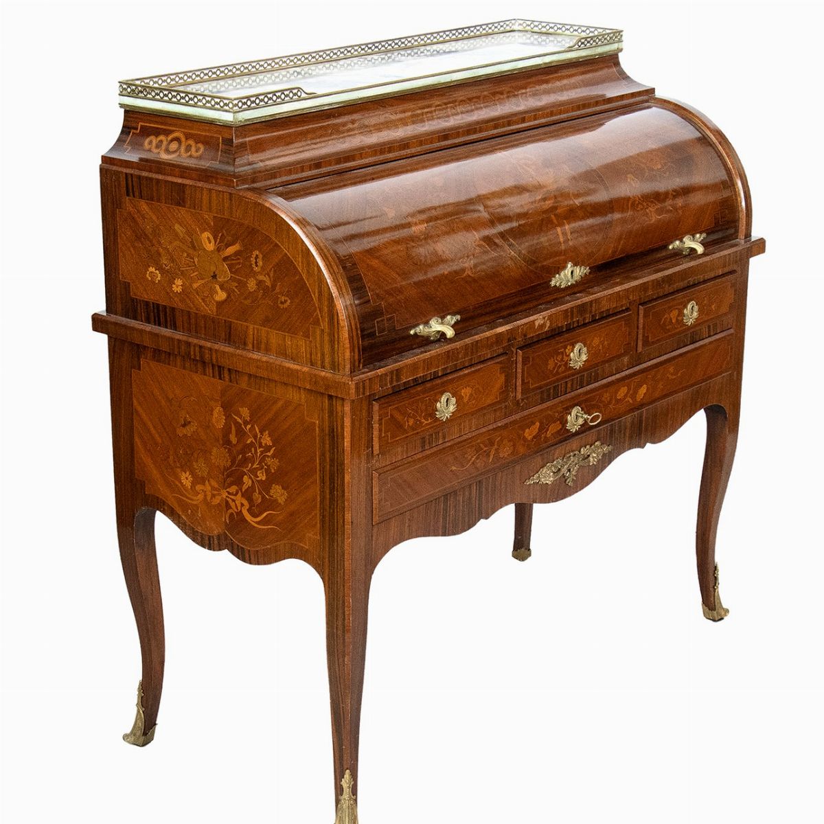 Bureau a Cilindro - Francia, Grenoble, Inizio XX Secolo, Firmata Jh Bugey