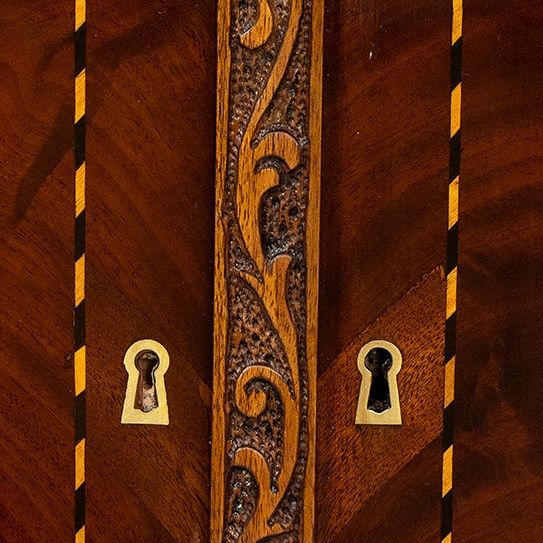 Secretaire Carlo X in Mogano Intarsiato - Olanda, XIX Secolo