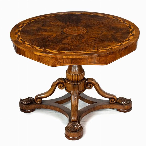 Round inlaid table - Lucca, late 18th century