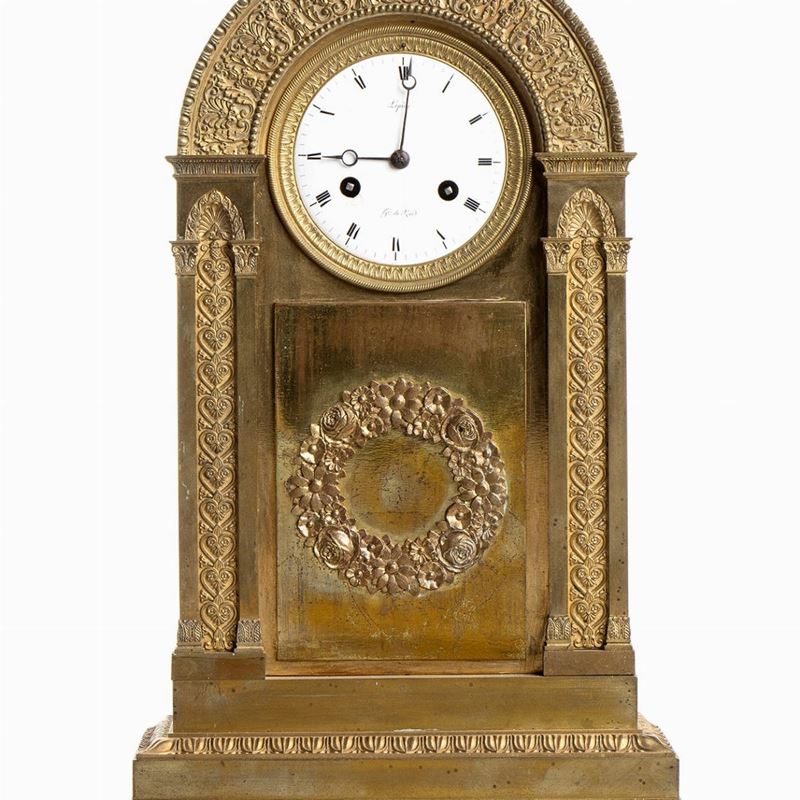 Orologio da Appoggio in Bronzo - Francia, Parigi, Fine XVIII, Firmato Lepin