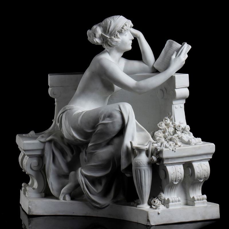Statua in Biscuit - Francia, XIX Secolo, Firmata Louis Carier Belleuse (1848-1913)