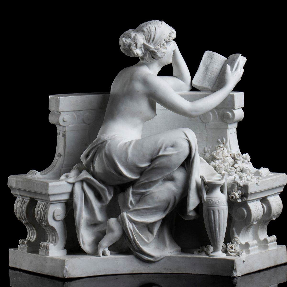 Statua in Biscuit - Francia, XIX Secolo, Firmata Louis Carier Belleuse (1848-1913)