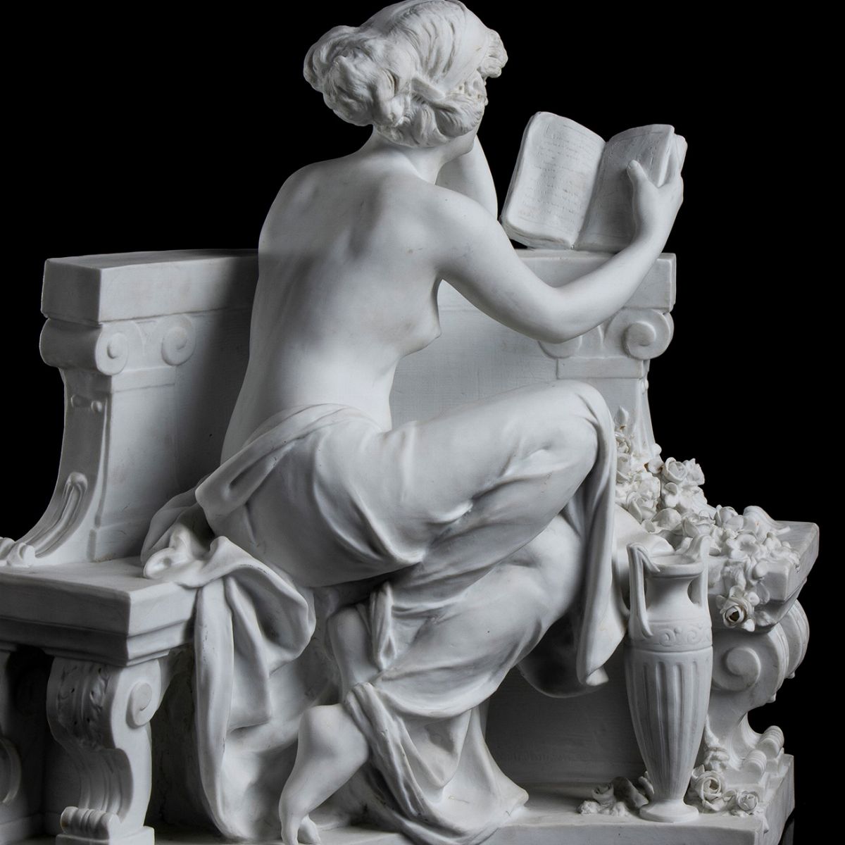Statua in Biscuit - Francia, XIX Secolo, Firmata Louis Carier Belleuse (1848-1913)