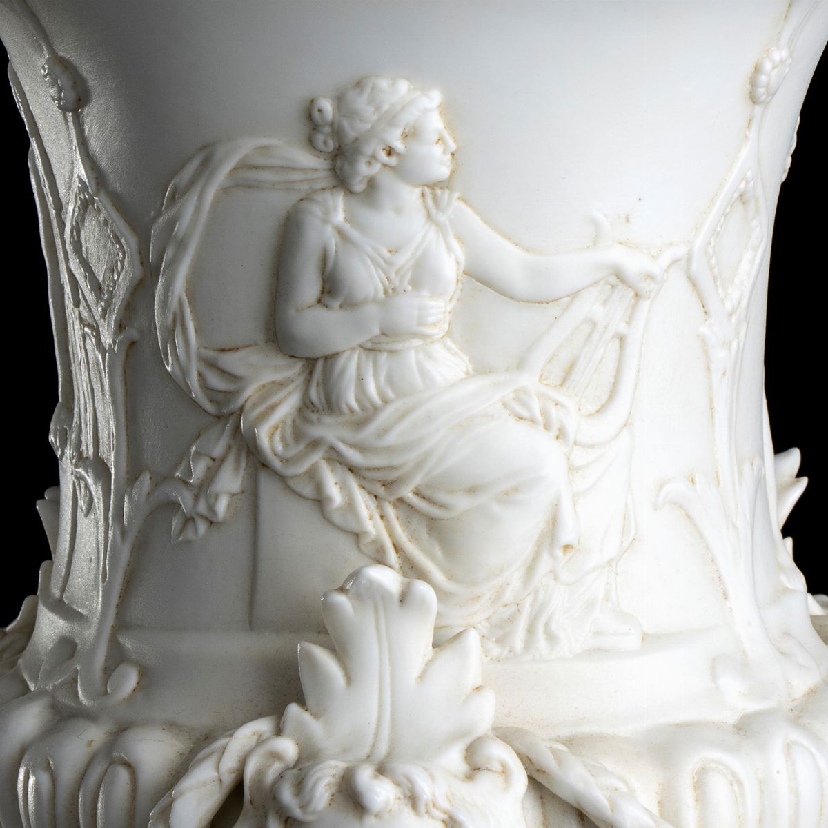Coppia di Coppe con Coperchio Napoleone III in Porcellana Biscuit - Francia, XIX Secolo