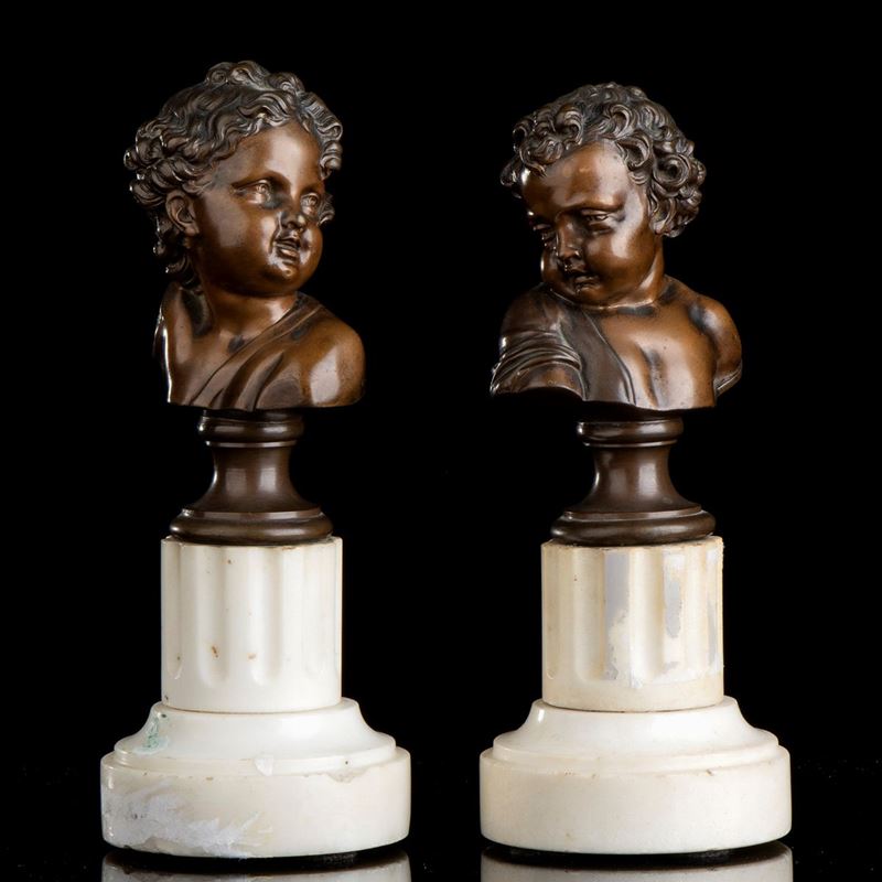 Coppia di Busti in Bronzo, Francia, XIX Secolo