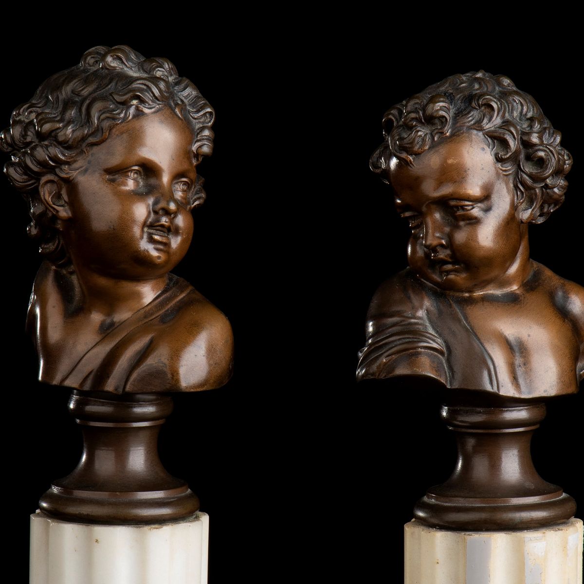 Coppia di Busti in Bronzo, Francia, XIX Secolo