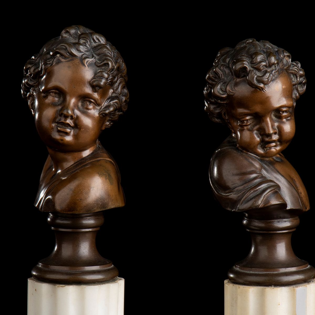 Coppia di Busti in Bronzo, Francia, XIX Secolo