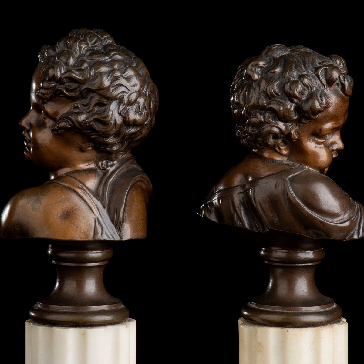 Coppia di Busti in Bronzo, Francia, XIX Secolo