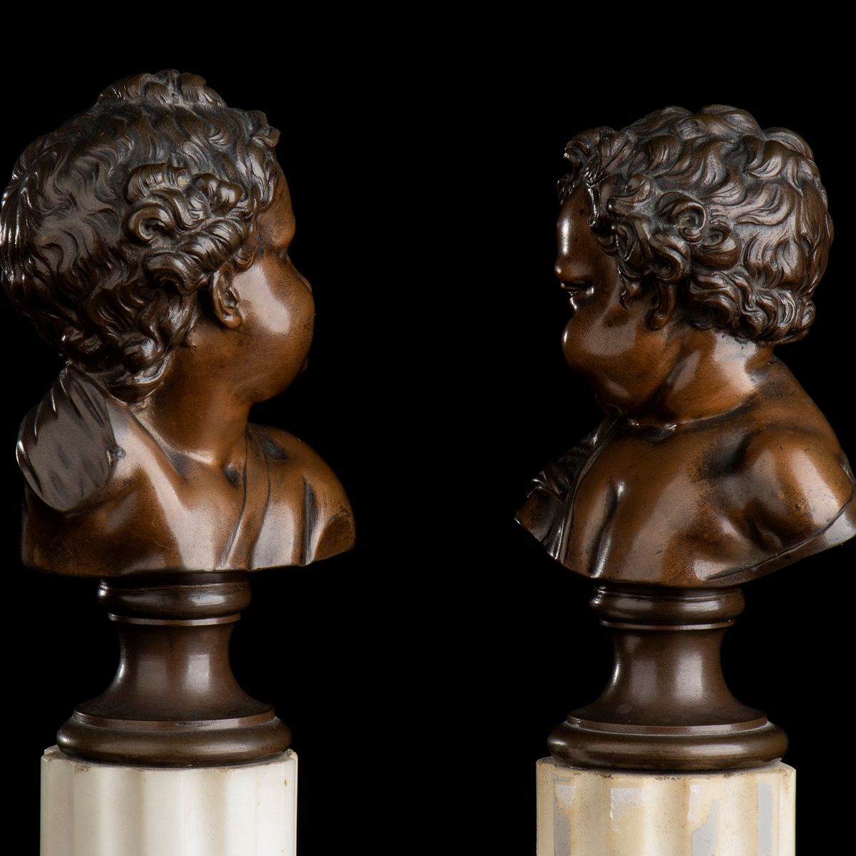 Coppia di Busti in Bronzo, Francia, XIX Secolo