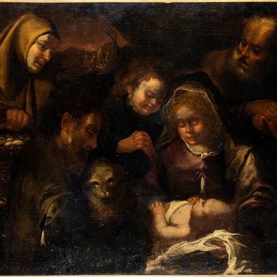 Sacra Famiglia con San Giovannino - Scuola Genovese del XVIII Secolo