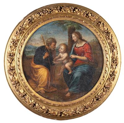 Sacra Famiglia con Palma - Copia da Raffaello, XVIII Secolo