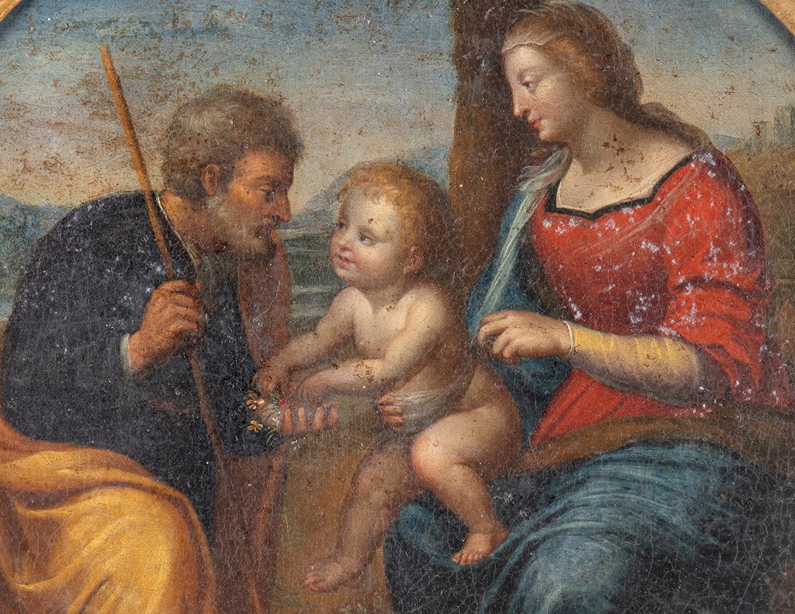Sacra Famiglia con Palma - Copia da Raffaello, XVIII Secolo
