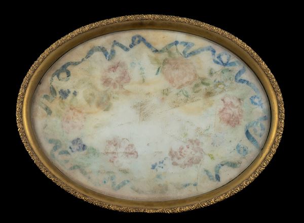 Bronze tray with marble top - France, 19th century