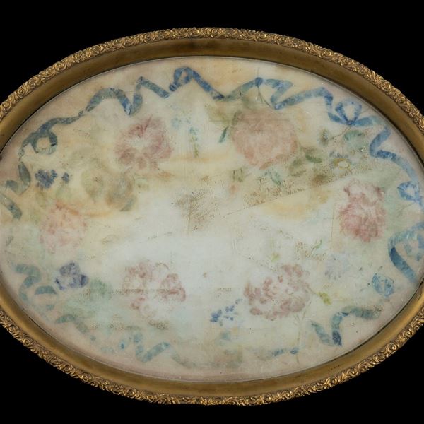 Bronze tray with marble top - France, 19th century
