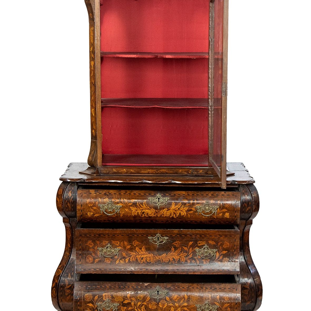 Vetrina con Cassettiera Intarsiata - Olanda, XVIII Secolo