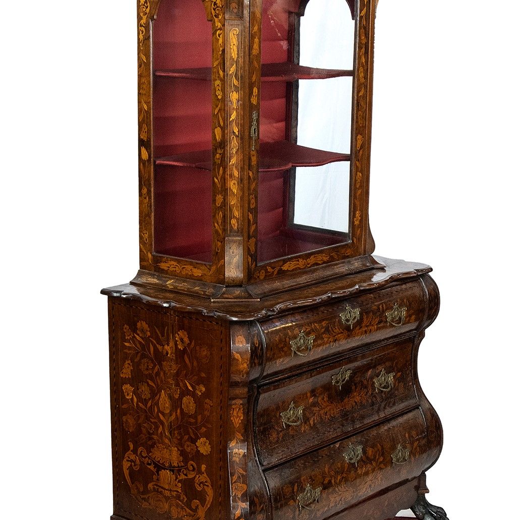 Vetrina con Cassettiera Intarsiata - Olanda, XVIII Secolo
