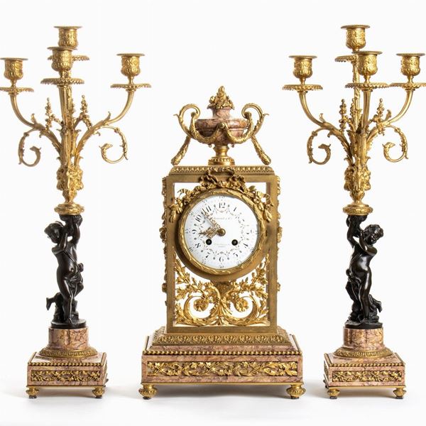 French gilded bronze triptych - Paris 19th century, signed H. JOURNET & CIE.