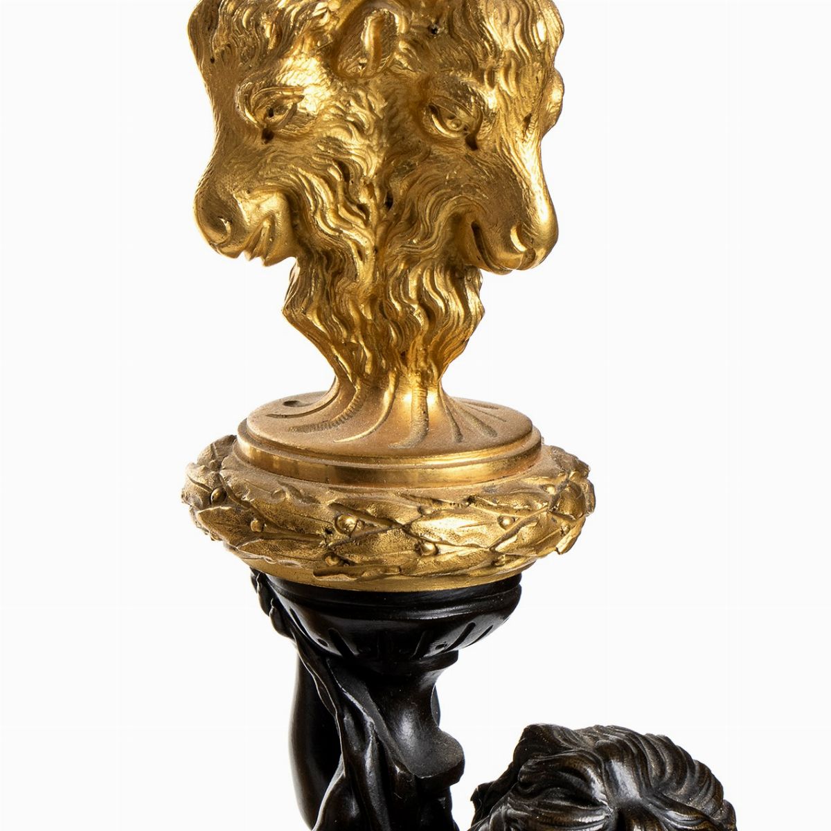 H. Journet & Cie - Trittico francese, orologio e coppia di candelabri in bronzo dorato e marmo, P...
