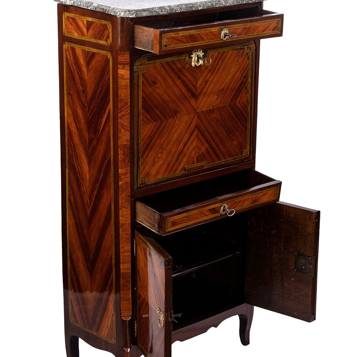 Secretaire Luigi XV in Ebano - Francia, 1770-1780 Circa, Firmato P. Plée
