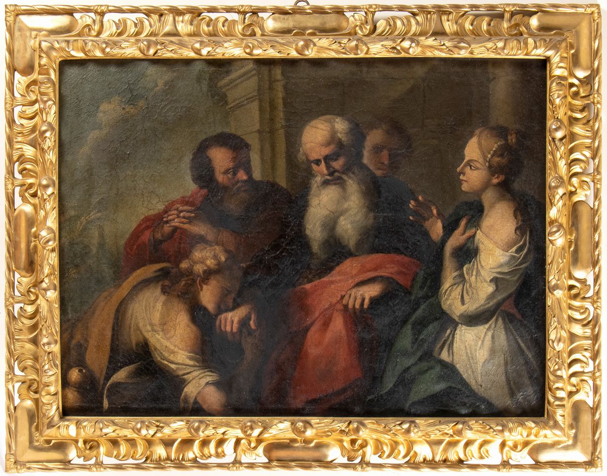 Artista Emiliano, XVII Secolo - Scena Biblica con Due Donne