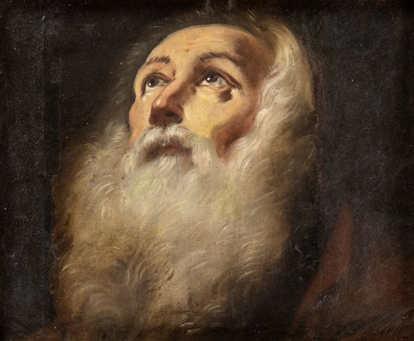 Artista emiliano, XVII secolo - Head of an Old Man with beard