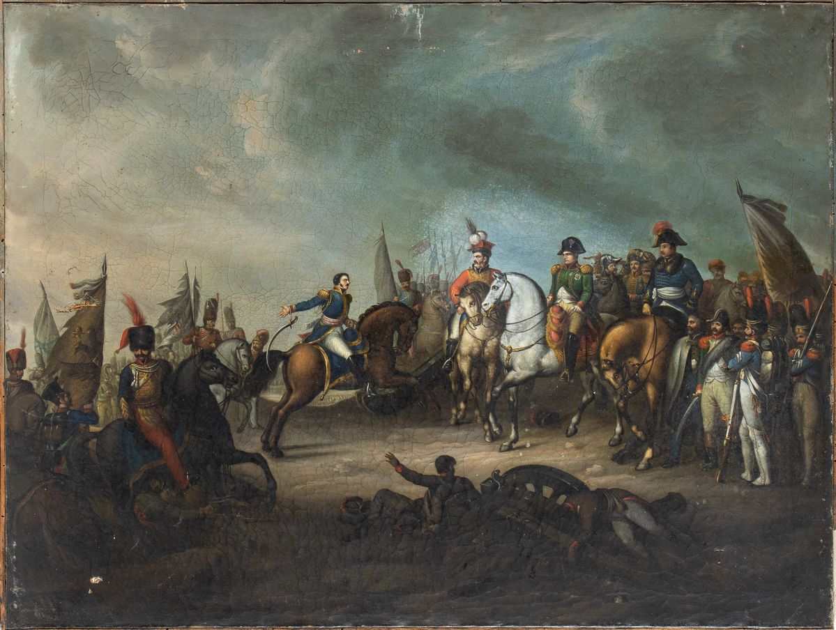 Artista Francese, XIX Secolo - A) Napoleone Distribuisce le Prime Insegne della Legion D'onore Im...