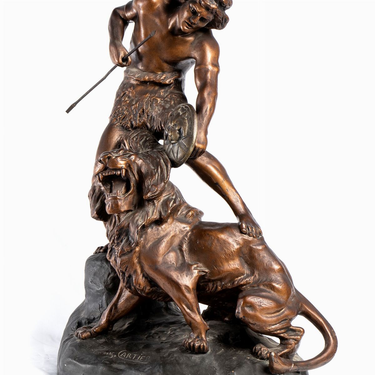 Scultura Francese Terracotta - XX Secolo, Firmata Thomas Cartier